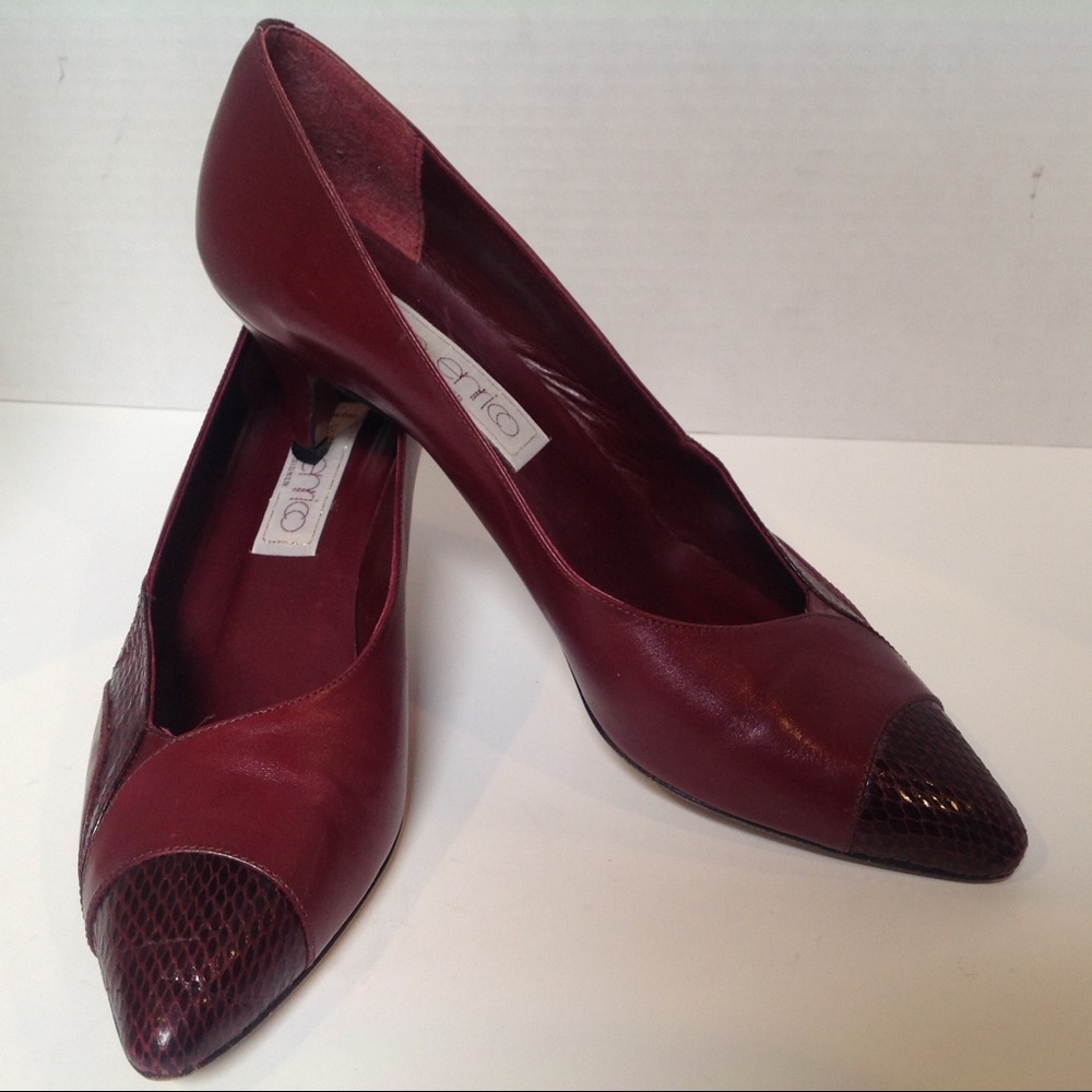 enrico designer Italian leather size 7N heels
